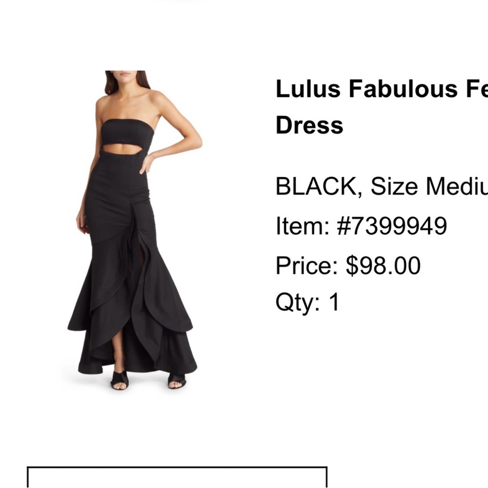 Lulus Fabulous Festivities Strapless Black Dress Medium